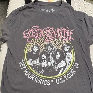 Gray Aerosmith Graphic T-Shirt